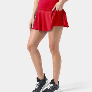 Halara 2-in-1 Everyday Red Flare Mini Short Tennis Sports Skort Skirt Golf Small